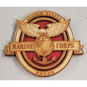 Marine Corps - Made in the USA - Wooden Magnet